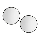 Embellir 2 Wall Mirror Makeup 70cm Home Decor Framed Mirrors Bathroom Round Black