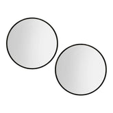 Embellir 2 Wall Mirror Makeup 80cm Home Decor Framed Mirrors Bathroom Round Black