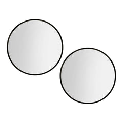 Embellir 2 Wall Mirror Makeup 80cm Home Decor Framed Mirrors Bathroom Round Black