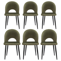Artiss Dining Chairs Set of 6 Velvet Hollow Green