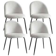 Artiss Dining Chairs Set of 4 Sherpa Boucle White