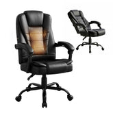 Artiss 2 Point Massage Office Chair PU Leather Black