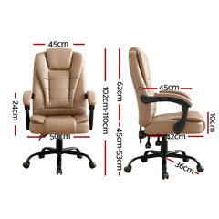 Artiss 2 Point Massage Office Chair PU Leather Espresso