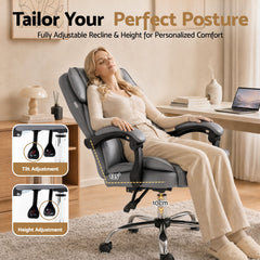 Artiss Executive Office Chair Recliner Grey