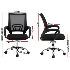 Artiss Mesh Office Chair Mid Back Black