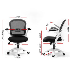 Artiss Mesh Office Chair Mid Back Black