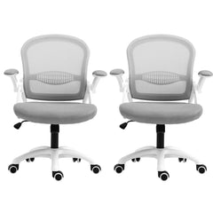 Artiss 2x Mesh Office Chair Computer Gaming Desk Chairs Work Study Mid Back Grey