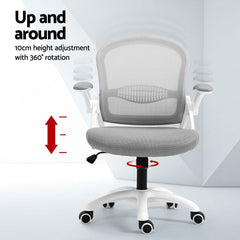 Artiss 2x Mesh Office Chair Computer Gaming Desk Chairs Work Study Mid Back Grey