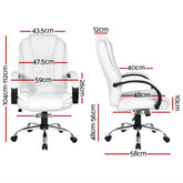 Artiss Executive Office Chair Leather Tilt White