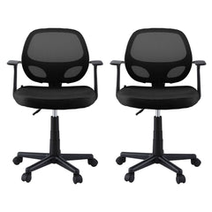 Artiss 2x Mesh Office Chair Computer Gaming Desk Chairs Work Study Mid Back Black