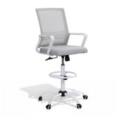 Artiss Office Chair Drafting Chairs Stool Computer Desk Studios Mesh White