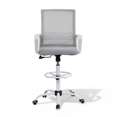 Artiss Office Chair Drafting Chairs Stool Computer Desk Studios Mesh White