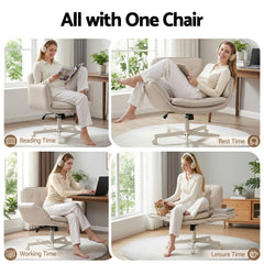 Artiss Criss Cross Chair with Wheels & Adjustable Armrests, Ergonomic Cross