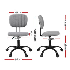 Artiss Armless Office Chair with Wheels, Ergonomic 360° Swivel Home Office Desk