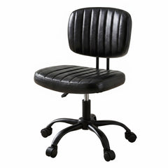 Artiss Armless Office Chair with Wheels, Ergonomic PU Leather Office Desk Chair