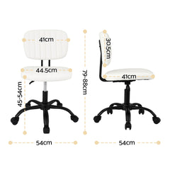 Artiss Armless Office Chair with Wheels, Ergonomic PU Leather Office Desk Chair