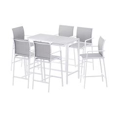 Gardeon 7PCS Outdoor Bar Set Stools Dining Chairs Table Patio Steel Bistro Set