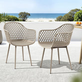 Gardeon 4 Piece Outdoor Dining Chairs PP Lounge Chair Patio Furniture Garden Coffee