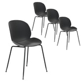 Gardeon 4 Piece Outdoor Dining Chairs Lounge Chair Patio Garden Furniture Black