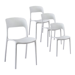 Gardeon 4PC Outdoor Dining Chairs Stackable PP Patio Chair Garden Furniture White