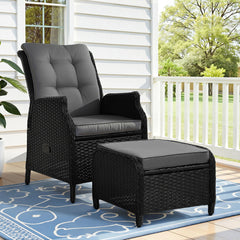 Gardeon Recliner Chair Sun lounge Wicker Lounger Outdoor Furniture Patio