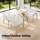 Gardeon 2 Piece Outdoor Dining Chairs Wicker Chair Patio Furniture Garden Steel White