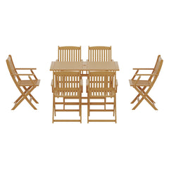 Gardeon Outdoor Dining Set 7 Piece Wooden Table Chairs Setting Foldable