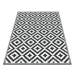 Gardeon Outdoor Rugs 120x180cm Large Carpet Reversible Area Mat PP Dual-Sided Patio Rug Cross