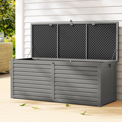 Gardeon Outdoor Storage Box 390L Container Lockable Garden Bench Tools Toy Shed