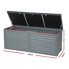 Gardeon Outdoor Storage Box 390L Container Lockable Garden Bench Tools Toy Shed