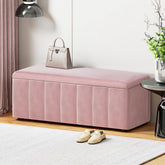 Artiss Storage Ottoman Blanket Box 103cm Velvet Pink