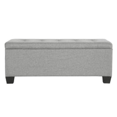 Artiss Storage Ottoman Blanket Box 97cm Linen Light Grey