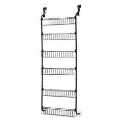 Artiss Over Door Storage Hanger Pantry 6-Tier Metal Hook Hanging Organiser Black