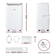 Devanti Portable Air Conditioner Dehumidifier Fan 14000BTU