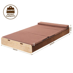 Artiss Folding Kraft Paper Bed Frame with Mattress and Pillow 300kg Capacity 200x120cm