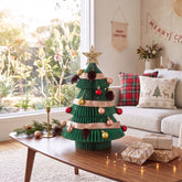 Jingle Jollys Paper Christmas Tree 47CM w/ Star Topper Xmas Decor Tabletop Green