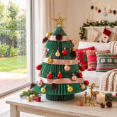Jingle Jollys Paper Christmas Tree 61CM w/ Star Topper Xmas Decor Tabletop Green