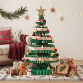 Jingle Jollys Paper Christmas Tree 87CM w/ Star Topper LEDs Xmas Decorations Kit
