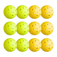 Everfit 12PC Pickleballs Set 40-Hole Design Indoor Outdoor Durable PE Balls Green/Yellow