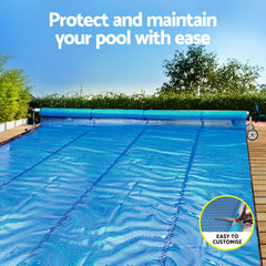 Aqua Buddy Pool Cover 600 Micron Solar Heat Blanket 10.5x4.2m w/ 5.55m Roller