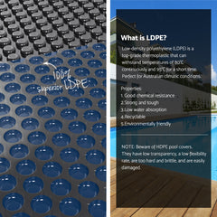 Aqua Buddy Pool Cover 600 Micron 11x4.8m Swimming Pool Solar Blanket Blue Black