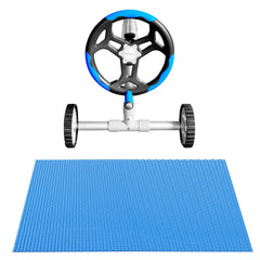 Aqua Buddy Pool Cover 600 Micron 6.5x3m w/ Roller 5.55m Swimming Pools Solar
