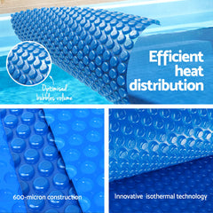 Aqua Buddy Pool Cover 600 Micron 6.5x3m w/ Roller 5.55m Swimming Pools Solar