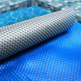 Aquabuddy Pool Cover 6.5x3m 400 Micron Swimming Pool Solar Blanket Blue Silver