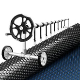 Aqua Buddy Pool Cover 600 Micron 7x4m w/ Roller 5.55m Swimming Pools Black Solar Blanket