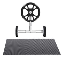 Aqua Buddy Pool Cover 600 Micron 7x4m w/ Roller 5.55m Swimming Pools Black Solar Blanket