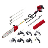 Giantz 4 Stroke Pole Chainsaw Petrol Hedge Trimmer Tree Pruner 12'' 9 In 1