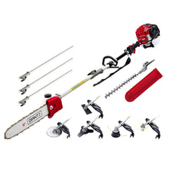 Giantz Pole Chainsaw 2 Stroke Petrol Hedge Trimmer Tree Pruner 7 In 1