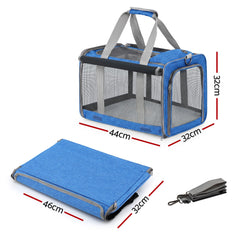 i.Pet Pet Carrier Bag Foldable Dog Cat Durable Crate Travel Cage Portable Car