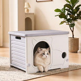 i.Pet Cat House Enclosed Shelter Plastic Nest Stackable Bench Box Outdoor Indoor